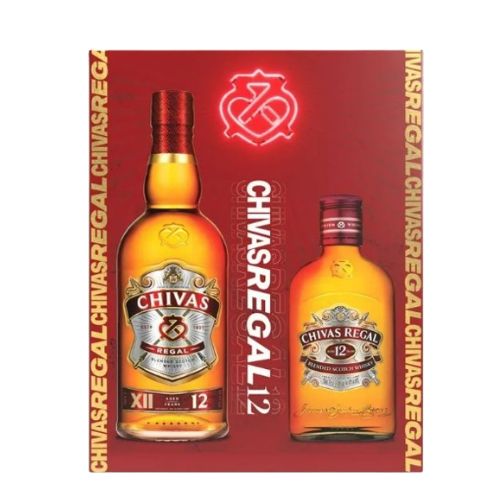 Pack Whisky Chivas Regal 12 Años Botella 700ml + 200ml